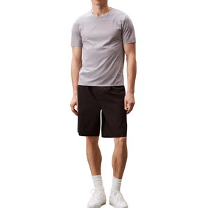 T-shirt de sport pour homme en polyester/coton tricoté noir à séchage rapide, respirant, léger, anti-boulochage, évacuant l'humidité - Product Image 2