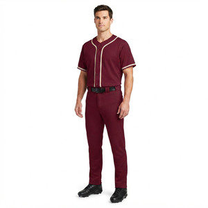 Conjunto de Béisbol con Botones Frontales, Ajuste Atlético, Transpirable, que Absorbe la Humedad, Pantalones Cortos, Colores Personalizados, Impresión de Números, Venta al Por Mayor - Product Image 6