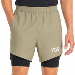Men's Double <b>Layer</b> Shorts Premium Quality Double <b>Layer</b> Quick Dry Breathable Lightweight Custom Made Men Double <b>Layer</b> Shorts - Product Image 1