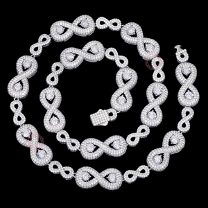 2026 Trending Infinity <b>Choker</b> Fine Jewelry Pendants & Charms Sterling <b>Silver</b> Moissanite Necklace - Product Image 3