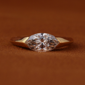 แหวนหมั้นเพชรทรงมาร์คีส์ เพชรเลี้ยงในห้องปฏิบัติการ ทองคำแท้ 14K แหวนแต่งงานแบบโซลิแทร์ เครื่องประดับเจ้าสาวสุดหรู - Product Image 1
