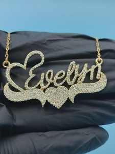 Colgante de letra inicial cursiva con incrustaciones de Moissanita VVS, Plata 925, estilo Hip Hop, Bling para raperos - Product Image 5