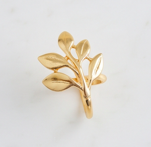 Anillos de Servilleta Metálicos con Forma de Hoja de Oro, Diseño de Rama Hecho a Mano, Porta Servilletas, Accesorios para Mesa de Boda - Product Image 1