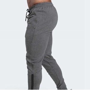 Men's Gray Sweatpants Elastic Waist Drawstring Casual Pants Side Pockets Breathable Knitted Midweight Autumn Wear - Product Image 2