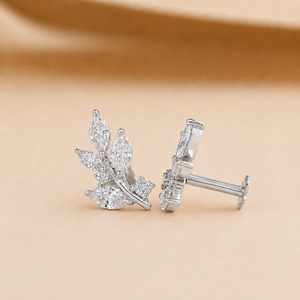 Pendientes de Plata de Ley 925 con Diamantes de Corte Marquesa y Moissanita en Forma de Hoja para Mujer, Joyería de Moda para Compromiso y Boda - Product Image 2