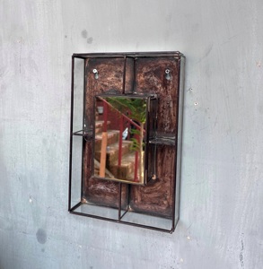 Decorative Metal Wall <b>Mirror</b> Shelf Industrial Style <b>Rectangular</b> Hanging <b>Mirror</b> Display Shelf Home Bedroom Living ARTISAN DESIGN - Product Image 3