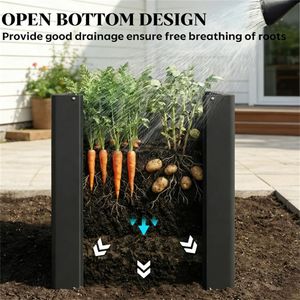 Jardinière surélevée noire pour l'extérieur et bac de plantation pour pots de fleurs - Product Image 2