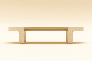 Tavolino da Caffè Ovale Minimalista in Legno con Gambe Scultoree, Tavolo Centrale Ovale in Stile Nordico, Tavolo da Soggiorno <span class=keywords><strong>Zen</strong></span> Curvo - Product Image 2
