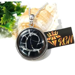 Pendentif en argent sterling 925 avec pierre naturelle sertie en clos, forme marquise, style bohème, évalué par un tiers - Product Image 2