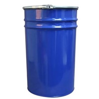 Bidon en plastique moulé par soufflage de 200 L en PEHD bleu, recyclable, de qualité alimentaire, avec double couvercle hermétique, conteneur d'eau de 55 gallons