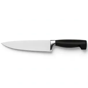 Couteau de chef de 7 pouces avec manche noir lisse et lame argentée pour la cuisine à domicile, découpe de légumes, tranchage de fruits et préparation des ingrédients - Product Image 2