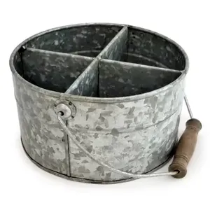 Vintage New Caddy <b>Kitchen</b> Utility Tool Organizer Eco-Friendly Multifunction Galvanized Metal Flatware Utensil <b>Storage</b> Rack - Product Image 5