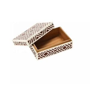 Caja de joyería decorativa con incrustaciones de hueso con patrón Floral moderno, organizador hecho a mano, caja de almacenamiento multiusos, regalo novedoso - Product Image 2