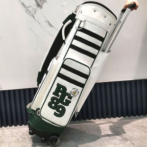 Sac de golf professionnel en cuir synthétique blanc avec organisation multi-poches et base renforcée - Product Image 5