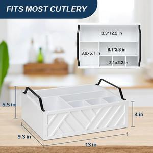 Porta cubiertos con diseño de tallado blanco, con servilletero y soporte para platos, perfecto para fiestas, hoteles y organizadores de mesas en resorts. - Product Image 3