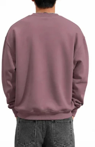 Sweat-shirt en coton tricoté à col rond uni pour homme, coupe classique, vêtement décontracté pour l'automne - Product Image 2