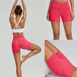 Fitness Gym Workout Biker Yoga <b>Shorts</b> OEM Custom Logo Customized <b>Women</b> High Waist Breathable Seamless Spandex/Nylon Hot High - Product Image 2