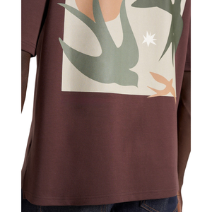 Camiseta de Manga Corta con Cuello Redondo para Hombre, Estampado Floral en la Espalda, Estampado Pequeño en el Pecho, Corte Holgado Informal, Camisetas de Algodón Personalizadas al por Mayor OEM - Product Image 5