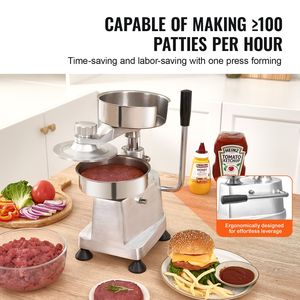 Pressa per Hamburger Professionale in Acciaio Inox, 3 Stampi Convertibili (4/5/6 Pollici) per Hamburger e Polpette di Salsiccia - Product Image 2