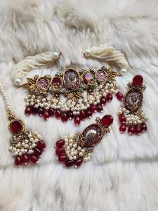 Parures de bijoux tendance en perles pour femmes, collier élégant, boucles d'oreilles, cadeau de mariage, fournisseur en gros - Product Image 3