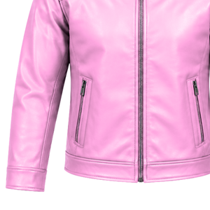 Chaqueta de Cuero para Hombre, Estilo Moderno, Silueta Sencilla, Cierre Frontal Completo, Cuello Puntiagudo, Mangas Largas y Bolsillos Laterales - Product Image 3