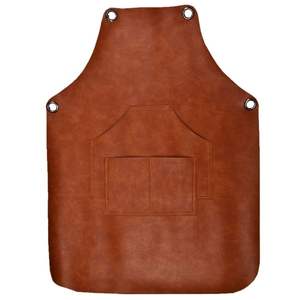 Delantal de Barbero de Cuero Marrón Tejido Resistente con Logotipo Personalizado, con Nuevo Diseño de Bolsillo en la Cintura para Uso Diario en Salones y Restaurantes - Product Image 4