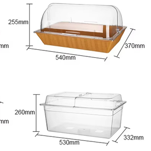 Exhibidores de Pastel Rectangulares Modernos de Madera Personalizados para Panaderías, Hoteles y Restaurantes con Tapa - Ecológicos - Product Image 1