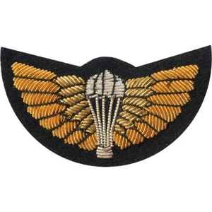 Gold Embroidered Wings <b>Patch</b> with Parachute Design <b>Sew</b>-<b>On</b> Nonwoven Felt Applique for Hat Blazer Cap - Product Image 2