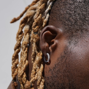 Pendientes de Aro de Lujo con Moissanita Brillante, Plata de Ley 925, Chapados en Oro Rosa, Certificados por IGI, para Mujer, Estilo Huggie, para Boda - Product Image 6