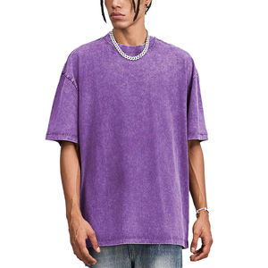 T-shirt délavé pour homme 100% coton col rond finition usée délavée style streetwear décontracté mode estivale séchage rapide respirant - Product Image 6