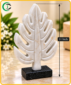 CCI Stylish <b>White</b> Marble Christmas Tree Decorative Showpiece with <b>Black</b> Marble Base 11 Inch Luxury Seasonal Home Décor <b>Ornament</b> - Product Image 3