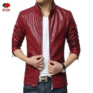 Chaqueta de cuero con tela transpirable de diseño personalizado Ryan Pro Gear para hombre, con impresión de logotipo personalizado y cuello alto. - Product Image 2
