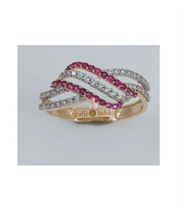 Anillo de Diamantes para Mujer en Oro Rosa de 18k, Joyería Fina de Lujo con Diseño Elegante, Brillo Radiante y Estilo Femenino Atemporal - Product Image 4