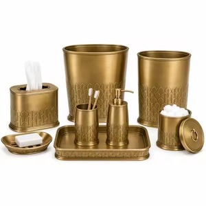Ensemble de salle de bain élégant en métal rond, collection de produits de bain décoratifs pour la maison, l'hôtel, le resort, le spa, la salle de bain, la vanité - Product Image 4