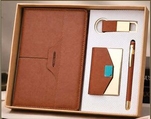 Set de Regalo Ejecutivo de Cuero PU Marrón: Libreta, Bolígrafo, Tarjetero y Llavero USB Metálico - Product Image 1