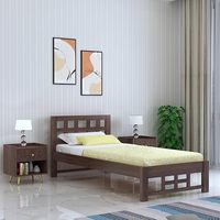 Lit simple en bois de Sheesham Advika Noir