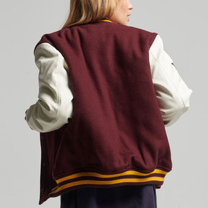 แจ็คเก็ตวาร์ซิตี้ลำลองสำหรับผู้หญิง ลดราคาพิเศษ แขนหนังระบายอากาศ สไตล์เบสบอล วิทยาลัย เสื้อแจ็คเก็ตวาร์ซิตี้แฟชั่นสตรีทแวร์สำหรับฤดูหนาว - Product Image 2
