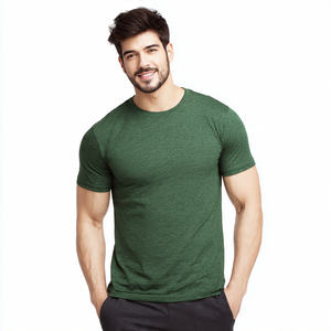 T-shirt d'entraînement musculaire pour homme, fitness, sport, gym, 100% coton/polyester, coupe ajustée, respirant, écologique, manches courtes, col rond - Product Image 1