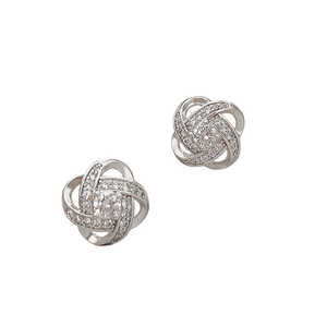 Boucles d'oreilles en cristal avec nœud papillon doré pour femmes, à porter au quotidien - Product Image 1