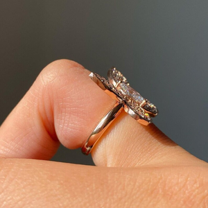 Anillo Solitario de Diamante con Corte Marquesa en Forma de Mariposa, Oro Sólido, Regalo de Cumpleaños, Joyería Elegante para Mujer - Product Image 2