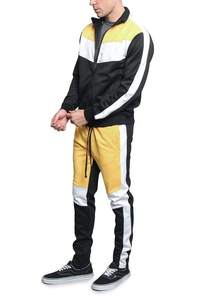 Wholesale Tracksuit Mens Color Block Jogging Set Breathable Slim Fit Tracksuit <b>Athletic</b> Sportswear Gym Running Casual Wear - Product Image 2