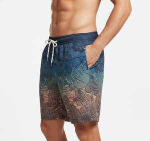 Shorts de bain décontractés pour hommes, taille mi-haute, à cordon de serrage, écologiques, respirants, imperméables, séchage rapide, 5 pouces, avec logo personnalisé imprimé, vente en gros - Product Image 6
