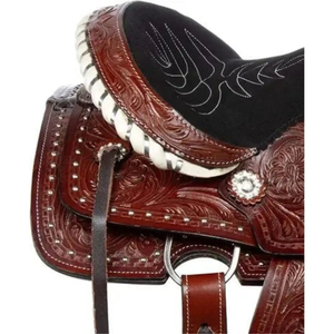 Silla de Montar de Cuero Occidental de Alta Calidad Personalizable de 10 a 18 Pulgadas para Carreras de Barriles y Senderismo, Cómoda para Montar a Caballo - Product Image 5