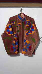 Veste Suzani en velours cuivré, motif brodé Becket ball, manteau bohème, cadeau pour une amie - Product Image 3