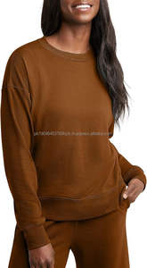 Insigne imprimé pour femmes French Terry léger polaire pull sweat grande taille Streetwear qualité supérieure hiver ODM approvisionnement - Product Image 5