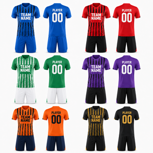 Conjunto de Uniforme de Fútbol Personalizado de Talla Grande, Transpirable, para Liga de Verano, Camiseta y Pantalones Cortos Sublimados, Secado Rápido, Ropa Deportiva OEM - Product Image 2