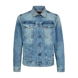 <b>Winter</b> Streetwear Men's Denim <b>Jacket</b> with Button Solid Color New Design Denim <b>Jacket</b> Wholesale Price - Product Image 1