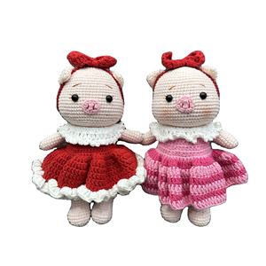 Caliente colección mejor precio personalizado al por mayor ganchillo tejido Animal juguete lindo cerdo ganchillo Amigurumi cerdo muñeca regalo de cumpleaños regalos - Product Image 1