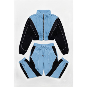 Ensemble coupe-vent imperméable personnalisé en gros, à capuche, épais, pour homme, deux pièces, style athlétique streetwear, grandes tailles, 100 % coton - Product Image 5
