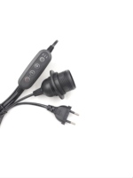 Base de lampe E27 himalayenne personnalisable avec cordon d'alimentation, interrupteur variateur et support de lampe adaptable